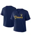 Fanatics Women's Navy Milwaukee Brewers Fan Fave Stadium Slub T-shirt In Navy