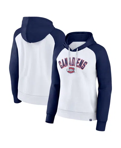 Fanatics Women's Navy Montreal Canadiens Indispensable Raglan Fleece Pullover Hoodie In Multi