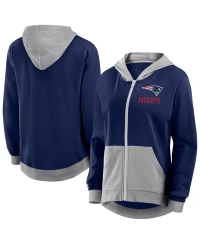 Fanatics Women's Navy New England Patriots Hit It Full-zip Hoodie In Blue