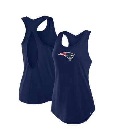Fanatics Women's Navy New England Patriots Iron Fan Tank Top In Blue
