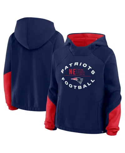 Fanatics Women's Navy New England Patriots Oversizedâ Redzone Bubble Screen Pullover Hoodie In Blue
