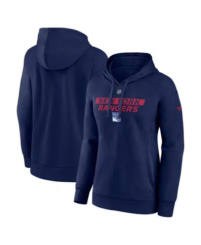 Fanatics Women's Navy New York Rangers Authentic Pro Core Primary Fleece Pullover Hoodie In Blue