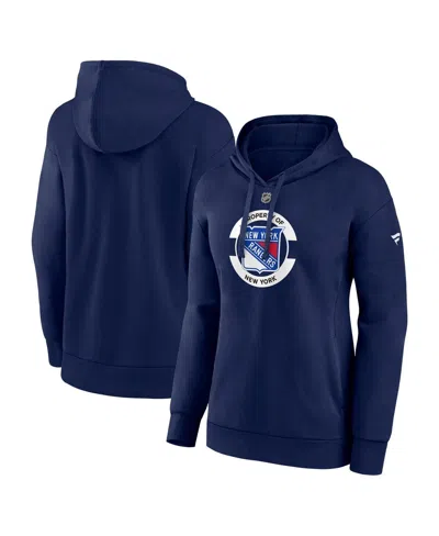 Fanatics Women's Navy New York Rangers Authentic Pro Core Secondary Fleece Pullover Hoodie In Blue