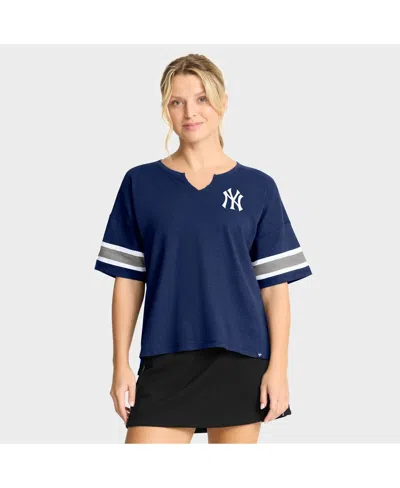 Fanatics Women's Navy New York Yankees Curl Route T-shirt In Blue
