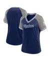Fanatics Women's Navy New York Yankees Glitz Glam League Diva Raglan V-neck T-shirt In Navy