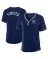 Fanatics Women's Navy New York Yankees League Diva Star Raglan V-neck T-shirt In Navy