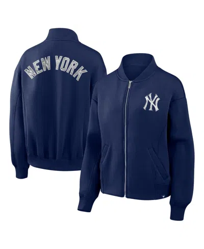 Fanatics Women's Navy New York Yankees Oversized Rage Against Full-zip Jacket In Blue