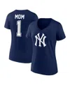 Fanatics Women's Navy New York Yankees Plus Size Mother's Day 1 Mom V-neck T-shirt In Navy