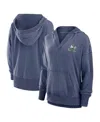 Fanatics Women's Navy Notre Dame Fighting Irish Initiative Snow Wash French Terry V-neck Pullover Hoodie In Navy