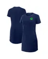 Fanatics Women's Navy Notre Dame Fighting Irish Relaxed Fit Drape T-shirt Dress In Navy