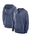 Fanatics Women's Navy Penn State Nittany Lions Initiative Snow Wash French Terry V-neck Pullover Hoodie In Navy