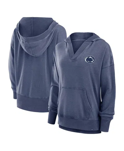 Fanatics Women's Navy Penn State Nittany Lions Initiative Snow Wash French Terry V-neck Pullover Hoodie