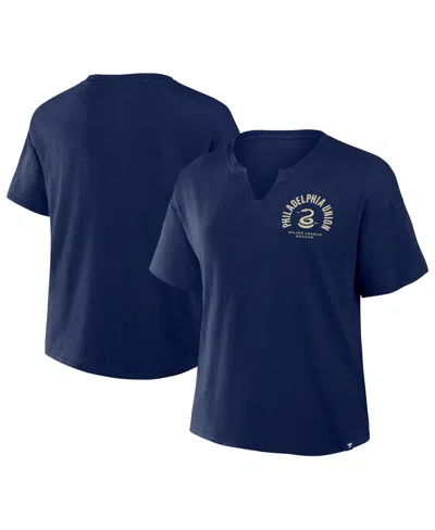 Fanatics Women's Navy Philadelphia Union Bicycle Kick Stadium Slub T-shirt In Blue