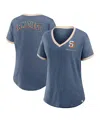 Fanatics Women's Navy San Diego Padres Binge Worthy Stadium Slub V-neck T-shirt In Navy