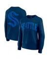 Fanatics Women's Navy Seattle Kraken Elements Flow Pullover Sweatshirt In Navy