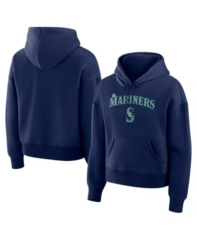 Fanatics Women's Navy Seattle Mariners Lockup Legacy Fleece Hoodie In Blue