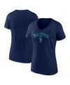 Fanatics Women's Navy Seattle Mariners Shine Bright V-neck T-shirt In Navy