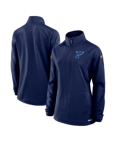 Fanatics Women's Navy St. Louis Blues Authentic Pro Rink Lightweight Quarter-zip Pullover Top