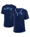Fanatics Women's Navy Tampa Bay Rays League Diva Star Raglan V-neck T-shirt In Navy