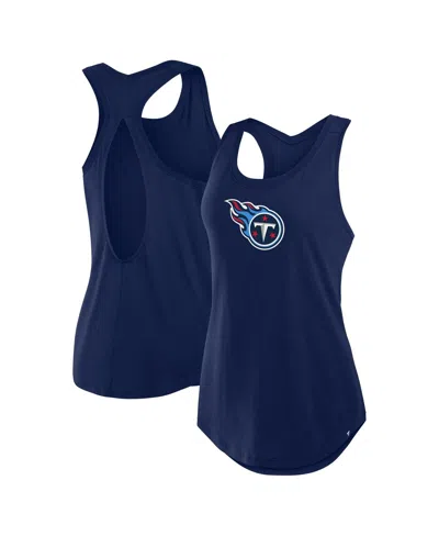 Fanatics Women's Navy Tennessee Titans Iron Fan Tank Top In Blue
