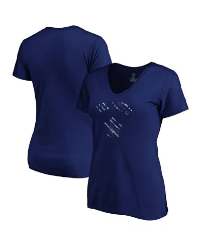 Fanatics Women's Navy Toronto Maple Leaf's Total Shine V-neck T-shirt In Blue