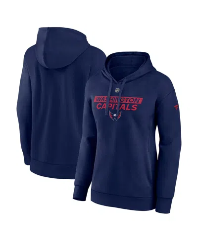 Fanatics Women's Navy Washington Capitals Authentic Pro Core Primary Fleece Pullover Hoodie In Blue