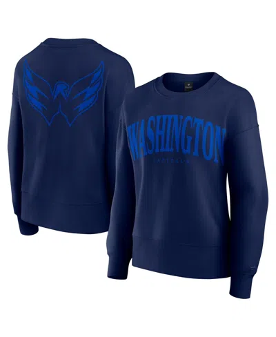 Fanatics Women's Navy Washington Capitals Elements Flow Pullover Sweatshirt In Blue
