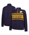 Fanatics Women's Navy/gold Notre Dame Fighting Irish Plus Size Quarter-zip Pullover In Multi