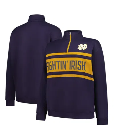 Fanatics Women's Navy/gold Notre Dame Fighting Irish Plus Size Quarter-zip Pullover In Multi