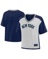 Fanatics Women's Navy/graphite New York Yankees Oversized Race To Win V-neck T-shirt