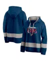 Fanatics Women's Navy/gray Houston Texans Huddle Up Fundamental Fleece Color Block Pullover Hoodie In Multi