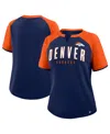 Fanatics Women's Navy/orange Denver Broncos Height Advantage T-shirt In Blue