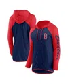 Fanatics Women's Navy/red Boston Red Sox Script Sleeve Full-zip Hoodie In Navy,red