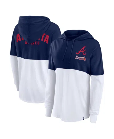 Fanatics Women's Navy/white Atlanta Braves Backup Option Pullover Hoodie In Multi