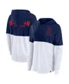 Fanatics Women's Navy/white Boston Red Sox Backup Option Pullover Hoodie In Navy,white