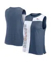 Fanatics Women's Navy/white Denver Broncos Script Color Block Tank Top In Navy,white