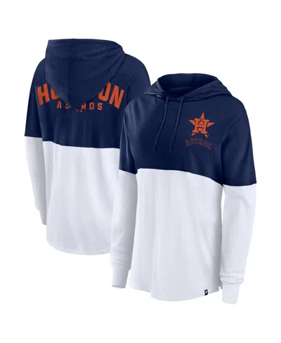 Fanatics Women's Navy/white Houston Astros Backup Option Pullover Hoodie In Navy,white