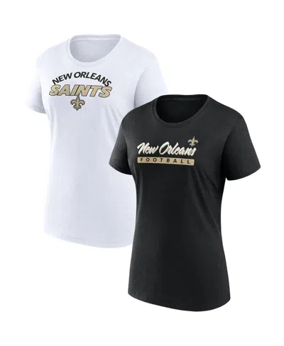 Fanatics Women's New Orleans Saints Risk T-shirt Combo Pack In White,black
