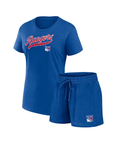 Fanatics Women's New York Rangers Start To Finish Combo Pack T-shirt Shorts In Navy