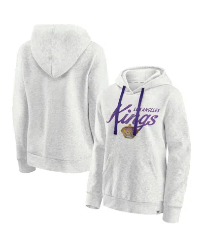 Fanatics Women's Oatmeal Los Angeles Kings True Classics Quilted Pullover Hoodie In Gray