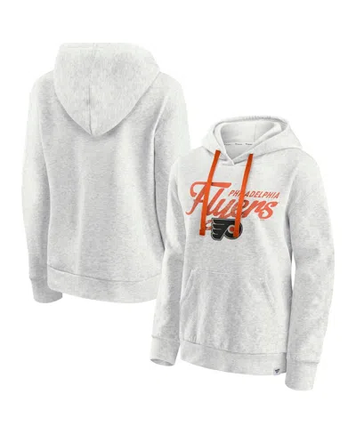 Fanatics Women's Oatmeal Philadelphia Flyers True Classics Quilted Pullover Hoodie In White