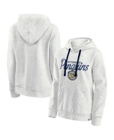 Fanatics Women's Oatmeal Pittsburgh Penguins True Classics Quilted Pullover Hoodie