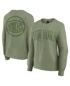 Fanatics Women's Olive New York Knicks Elements Flow Pullover Sweatshirt In Olive