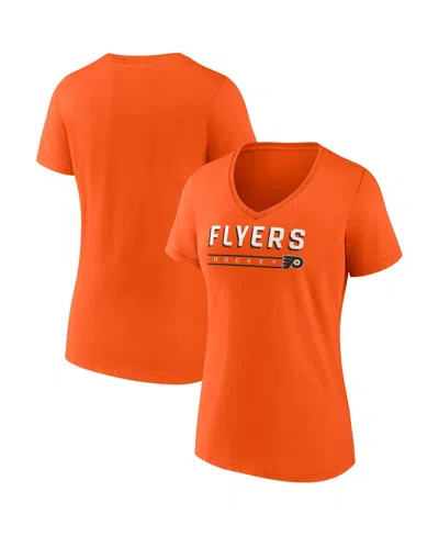 Fanatics Women's Orange Philadelphia Flyers V-neck T-shirt