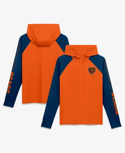 Fanatics Women's Orange/navy Chicago Bears Cornerback Blitz Raglan Full-zip Hoodie In Orange,navy