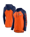 Fanatics Women's Orange/navy Denver Broncos Script Full-zip Hoodie In Orange,navy
