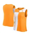 Fanatics Women's Orange/white Tennessee Volunteers Colorblock High Neck Tank Top In Tennessee Orange,white