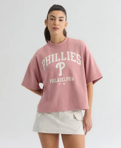 Fanatics Women's Philadelphia Phillies Iconic Boxy Cropped T-shirt In Pink