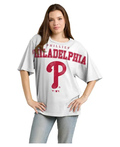 Fanatics Women's Philadelphia Phillies Oversized Short-sleeve Graphic T-shirt In Gray