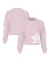 Fanatics Women's Pink Houston Astros Cropped Slouchy Long Sleeve T-shirt In Pink